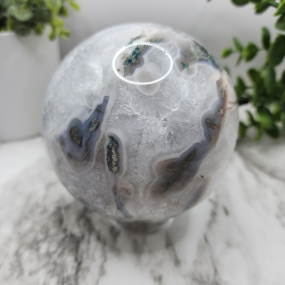 SOLD Moss Agate Sphere - Picture 5 of 6